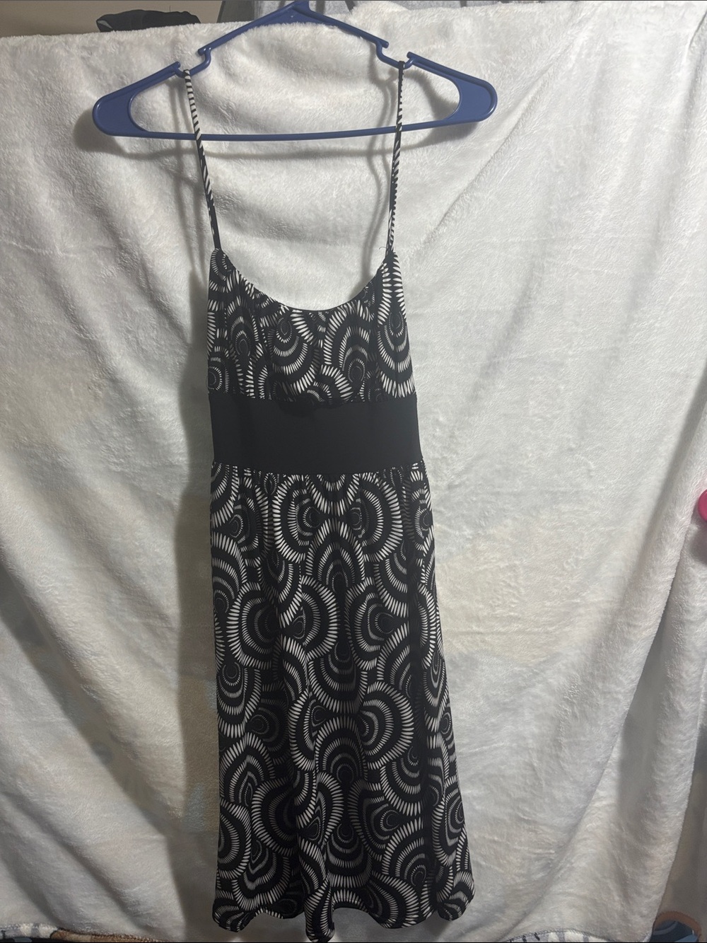 Wrapper Black & White Spaghetti Strap Maxi Dress